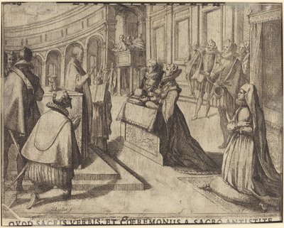 Ægteskab mellem Margaret af Østrig og Filip III [verso] af Jacques Callot
