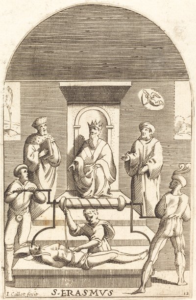 Sankt Erasmuss martyrium af Jacques Callot