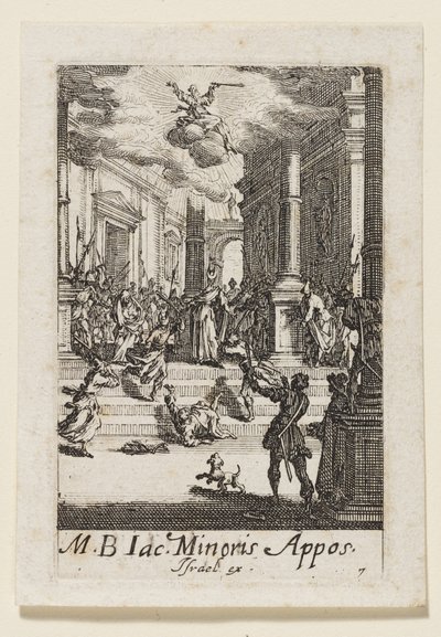 Sankt apostlen Jakobs martyrium (Jac. Minoris Appos.) af Jacques Callot