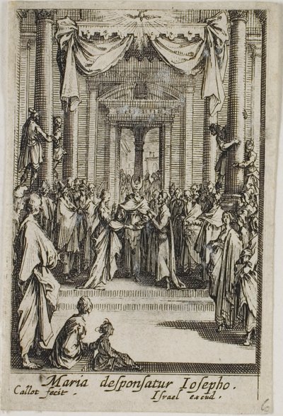 Maria gifter sig med Josef, fra The Life of the Virgin af Jacques Callot