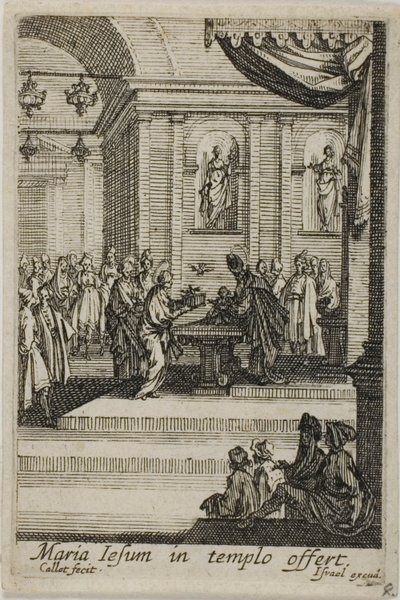Maria præsenterer Kristus i templet, fra The Life of the Virgin af Jacques Callot