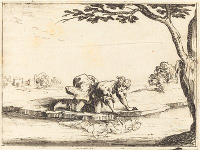 Narcissus ser i vandet, 1628. af Jacques Callot