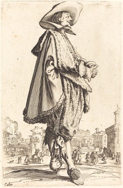 Ædel mand med foldede hænder af Jacques Callot
