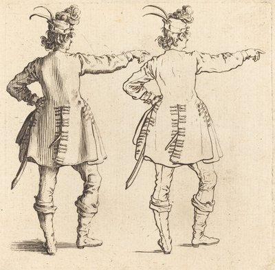 Officer med Fjer i Kasket, set bagfra af Jacques Callot