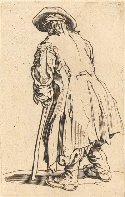 Gammel tigger med én krykke af Jacques Callot