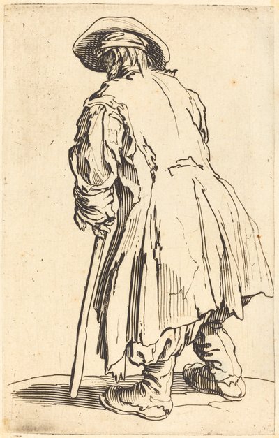 Gammel tigger med én krykke af Jacques Callot