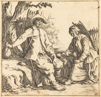 Bondepar i hvile, ca. 1621. af Jacques Callot