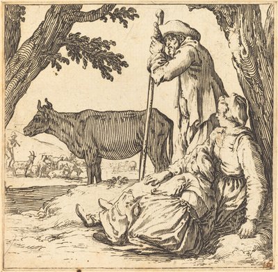 Bondepar med ko af Jacques Callot