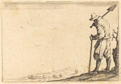 Bonde med skovl på skulderen af Jacques Callot