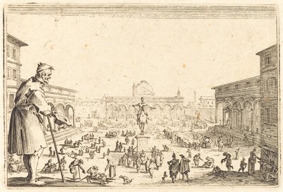 Piazza SS. Annunziata, Firenze, ca. 1622. af Jacques Callot