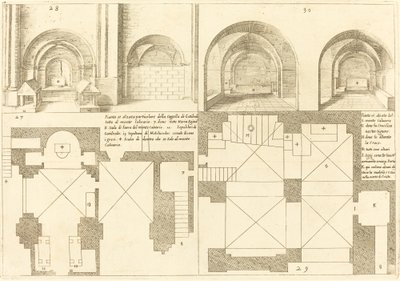 Plan og højde af kapellet Godefroy de Bouillon af Jacques Callot