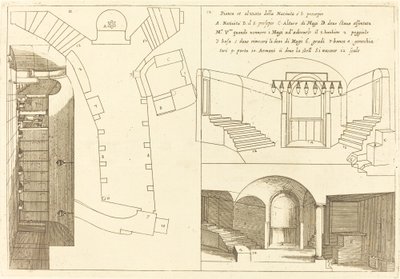 Plan og Højde af den hellige Fødselskirke af Jacques Callot