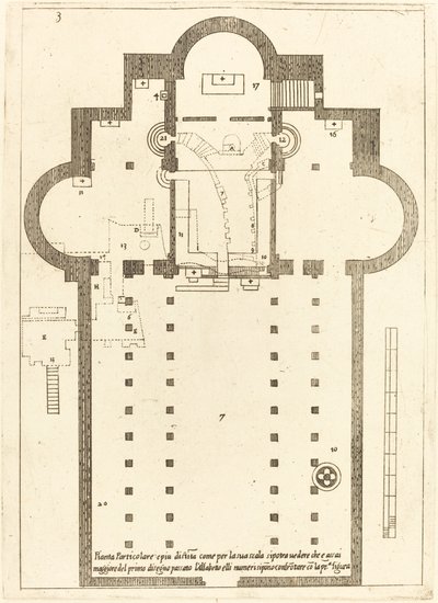Plan over den hellige krybbes kirke af Jacques Callot