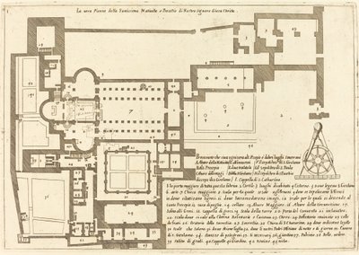 Plan for den hellige fødselskirke af Jacques Callot
