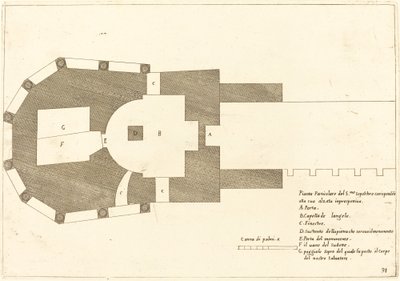 Plan over Den Hellige Gravs Kirke af Jacques Callot
