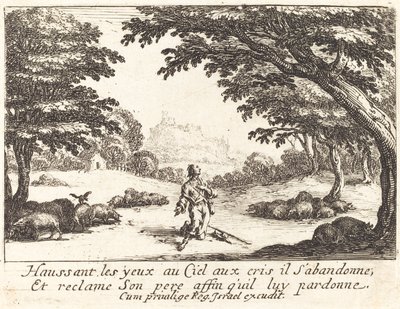 Beder om guddommelig hjælp af Jacques Callot