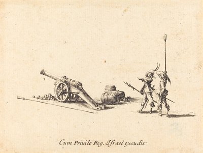 Forberedelse til at affyre kanonen, 16341635. af Jacques Callot