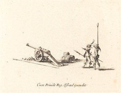 Forberedelse til at affyre kanonen, 16341635. af Jacques Callot