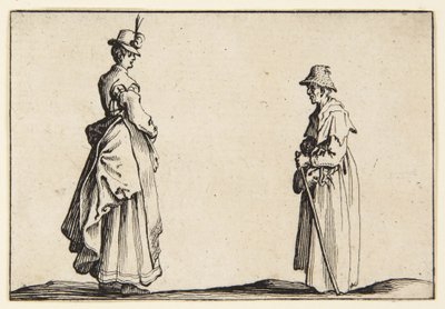 Profiler af to kvinder af Jacques Callot