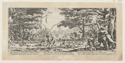 Bøndernes hævn, blad 17 fra serien “Krigens rædsler” af Jacques Callot