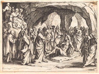 Rejsning af Lazarus, 1635. af Jacques Callot
