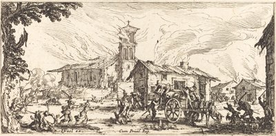At hærge og brænde en landsby af Jacques Callot