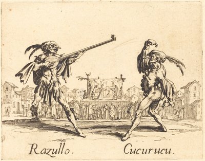 Razullo og Cucurucu, ca. 1622. af Jacques Callot