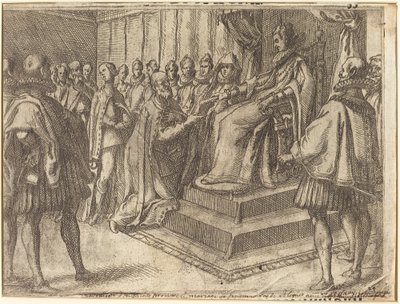 Modtagelse af Polens udsending [recto], 1612. af Jacques Callot