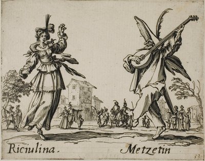 Riciulina - Metzetin, plade 8 fra Balli di Sfessania af Jacques Callot