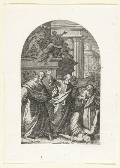 Sapphira straffet med døden Malerier og skulpturer i Rom (serietitel) af Jacques Callot