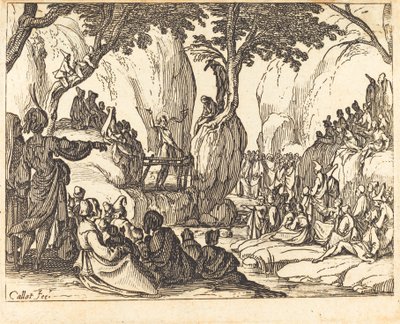 Sankt Johannes prædiker i ørkenen af Jacques Callot