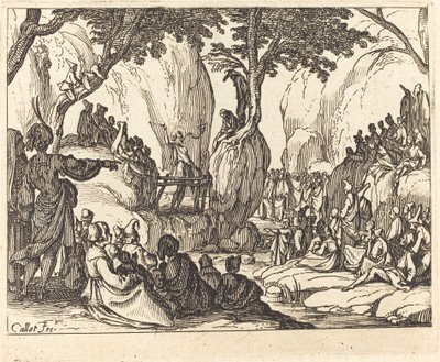 Sankt Johannes prædiker i ørkenen af Jacques Callot