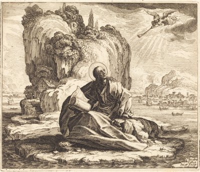 Saint John på øen Patmos af Jacques Callot