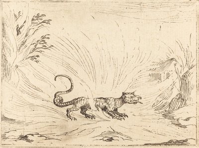 Salamander omgivet af flammer af Jacques Callot