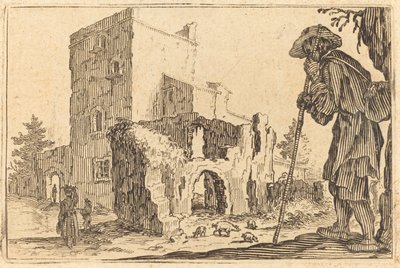 Hyrde og ruiner, ca. 1622. af Jacques Callot