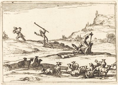 Hyrder, der forsvarer deres besætninger af Jacques Callot