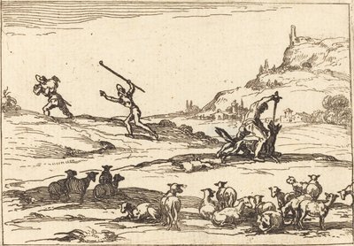 Hyrder, der forsvarer deres besætninger af Jacques Callot