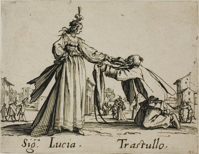 Signora Lucia - Trastullo, plade 21 fra Balli di Sfessania af Jacques Callot