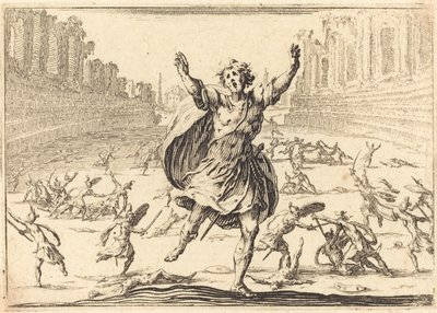 Træfning i et romersk cirkus, ca. 1617. af Jacques Callot