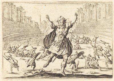 Træfning i et romersk cirkus, ca. 1622. af Jacques Callot