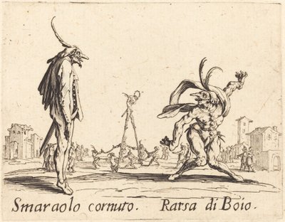 Smaralo Cornuto og Ratsa di Boio af Jacques Callot