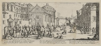 Hospital, blad 15 fra serien „Krigens rædsler“ af Jacques Callot