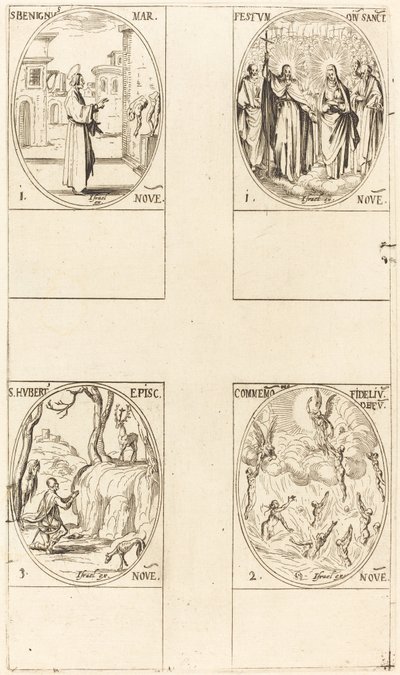 Sankt Benignus; Allehelgensfest; Minde om de døde; Sankt Hubert af Jacques Callot