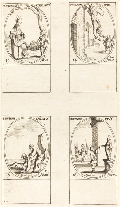 St. Brice; St. Serapion; St. Eugenius; St. Edmund af Jacques Callot