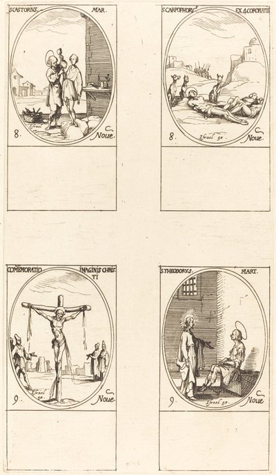 St. Castorius, St. Carpophorus & De fire kronede martyrer, minde om billedet. af Jacques Callot