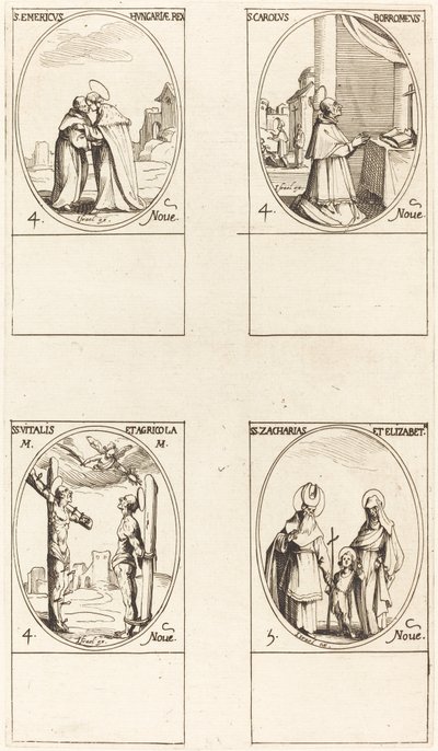 St. Emeric; St. Charles Borromeo; St. Vitalis & Agricola; Sts. Zachary og Elizabeth af Jacques Callot