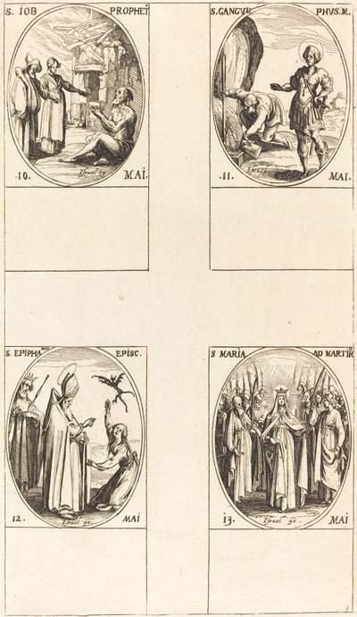 Sankt Job, Profet, Sankt Gangulphus, Sankt Epiphanius, Sankt Maria af Martyrerne. af Jacques Callot
