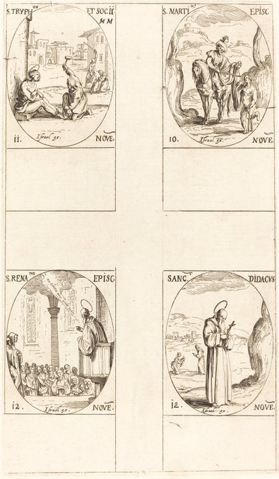 St. Martin, St. Tryphon og ledsagere, St. Renatus, St. Didacus. af Jacques Callot