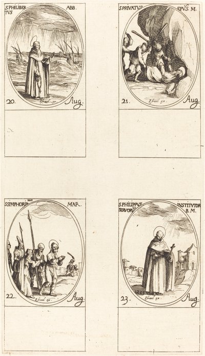Sankt Philibert, Abbed; St. Privatus; St. Symphorian; Sankt Philip af Jacques Callot