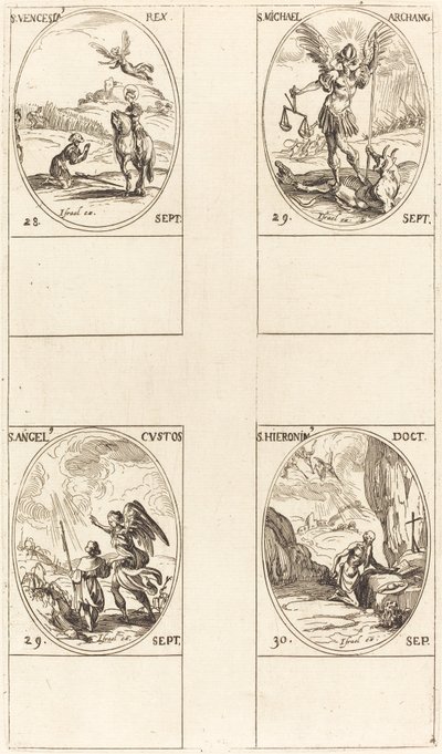 St. Wenceslas; St. Michael, Ærkeengel; Skytsengelen; Sankt Jerome af Jacques Callot